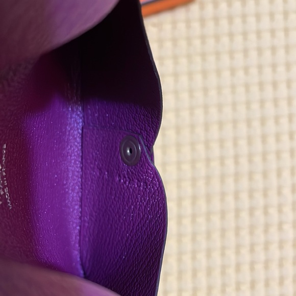 Hermes Calvi card holder anemone purple color goatskin leather - Picture 5 of 5